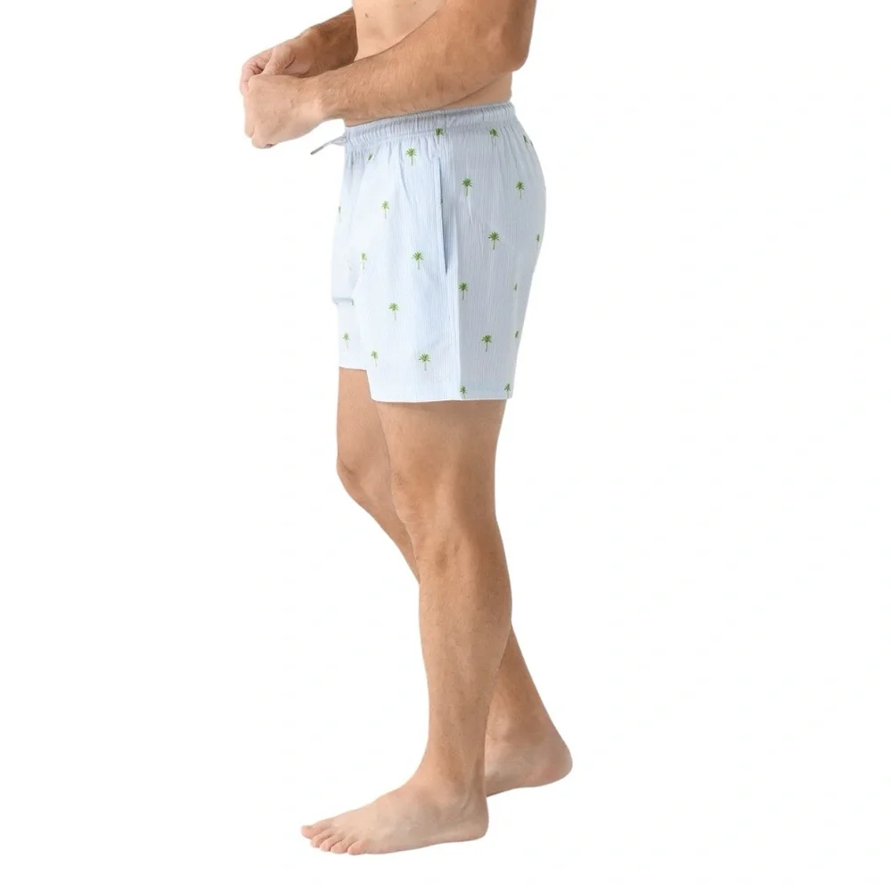 BERMIES MEN'S PALM STRIPES SWIM TRUNK SIZE M EUC